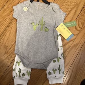 INFANT M+A MONICA + ANDY ORGANIC First Moves Set 9-12 Months NWT Cactus